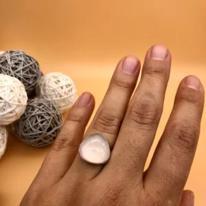 Ring silber - Rosenquarz Größe 59