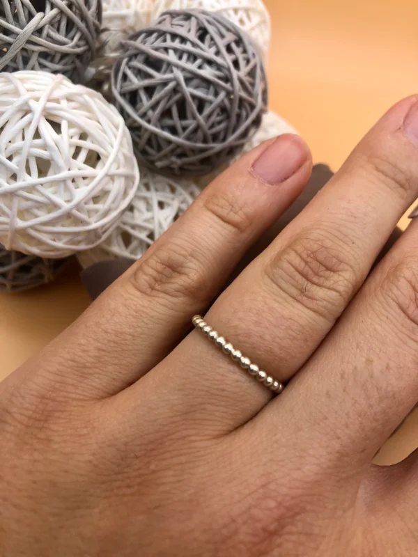 Ring silber - Perldraht – Bild 2