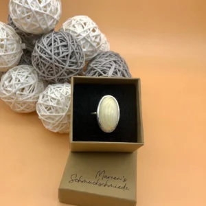 Ring silber - Perlmutt Größe 57