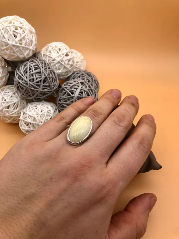 Ring silber - Perlmutt Größe 57 – Bild 6