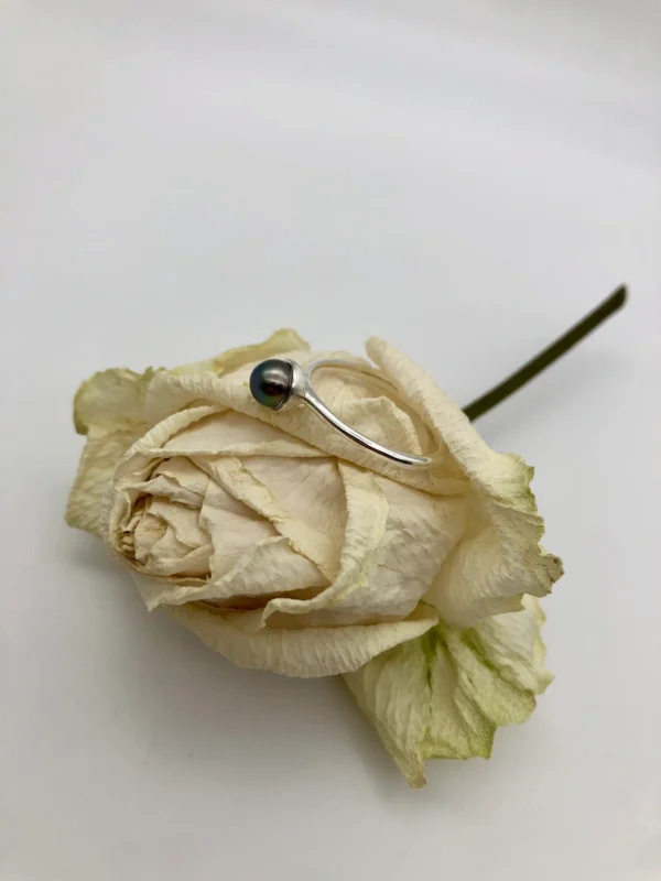 Ring silber - Perle Größe 56 – Bild 4