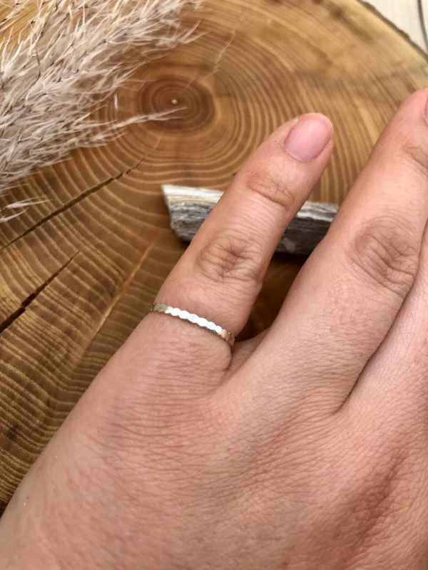 Ring silber - Perldraht – Bild 3