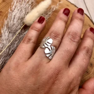 Ring silber - Monstera