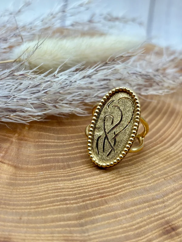 Ring silber - gold plattiert Größe 58 – Bild 2