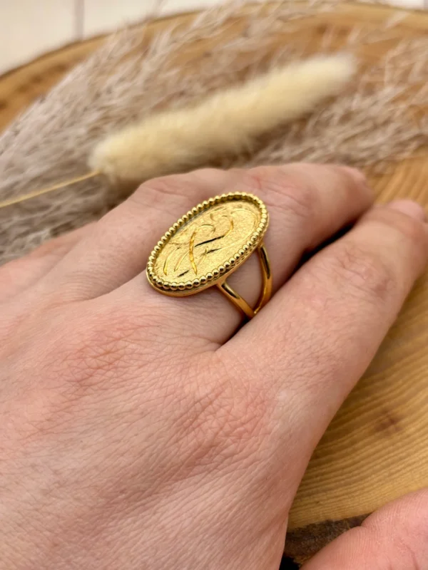 Ring silber - gold plattiert Größe 58 – Bild 3
