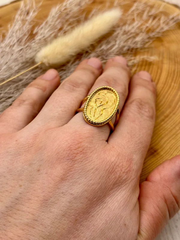 Ring silber - gold plattiert Größe 58 – Bild 6