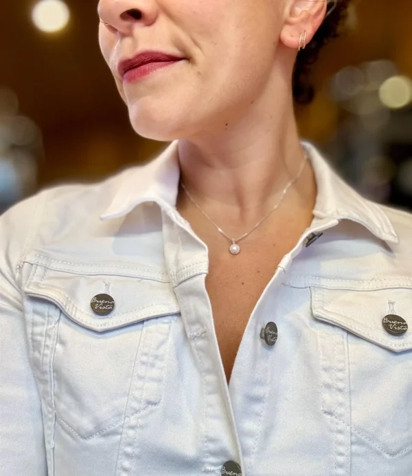 Kette mit Anhänger - silber Perle – Bild 5