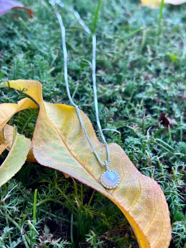 Kette mit Anhänger - silber Perle – Bild 6