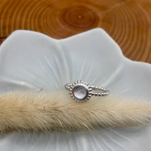 Ring silber - Rosenquarz Größe 56