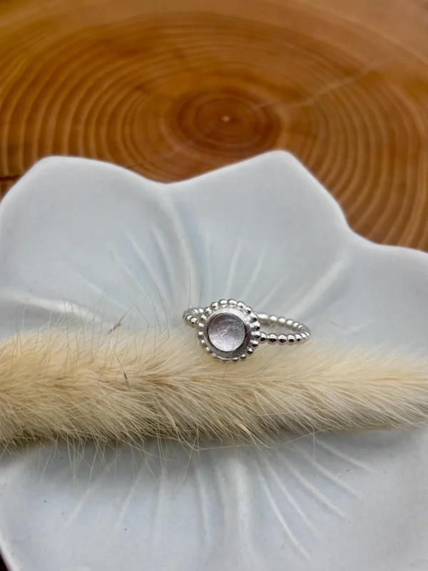 Ring silber - Rosenquarz Größe 56