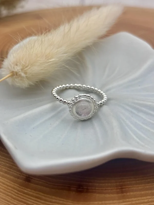 Ring silber - Rosenquarz Größe 56 – Bild 3