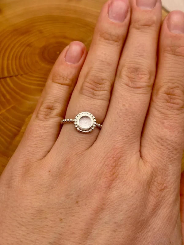 Ring silber - Rosenquarz Größe 56 – Bild 5