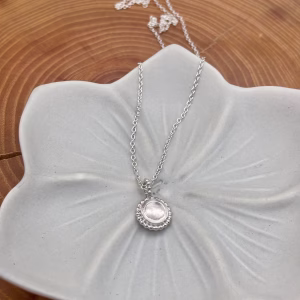 Kette mit Anhänger - silber Rosenquarz