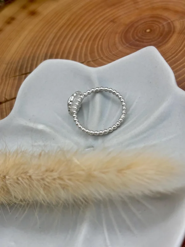 Ring silber - Rosenquarz Größe 56 – Bild 6