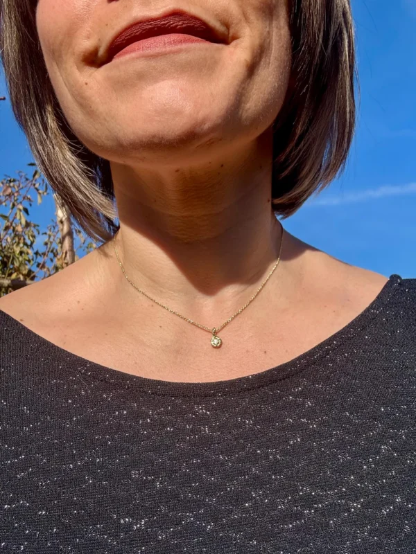 Kette mit Anhänger - gelbgold Diamant – Bild 2