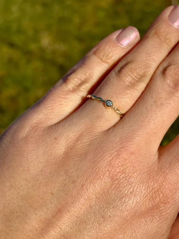 Verlobungsring gelbgold Diamant – Bild 2