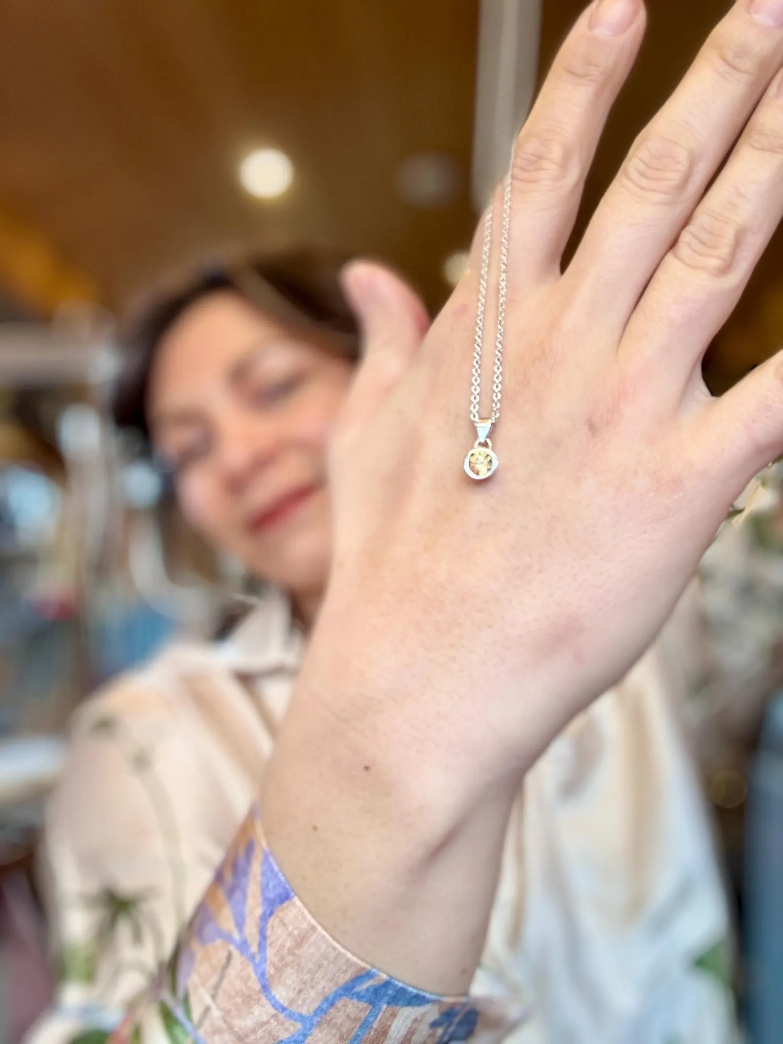 Kette mit Anhänger - silber Zirkon – Bild 3