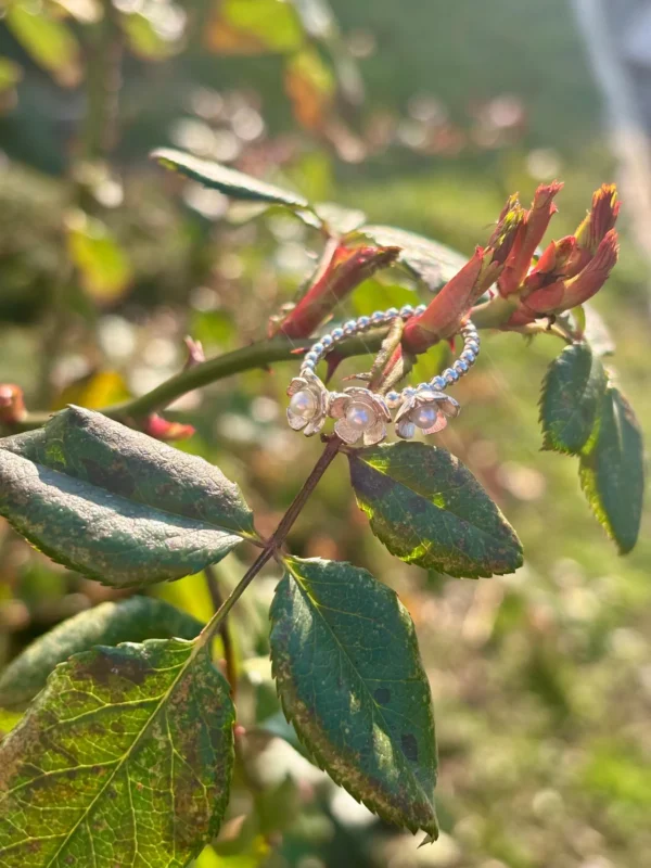 Ring silber - Perlenblüte Größe 55 – Bild 5