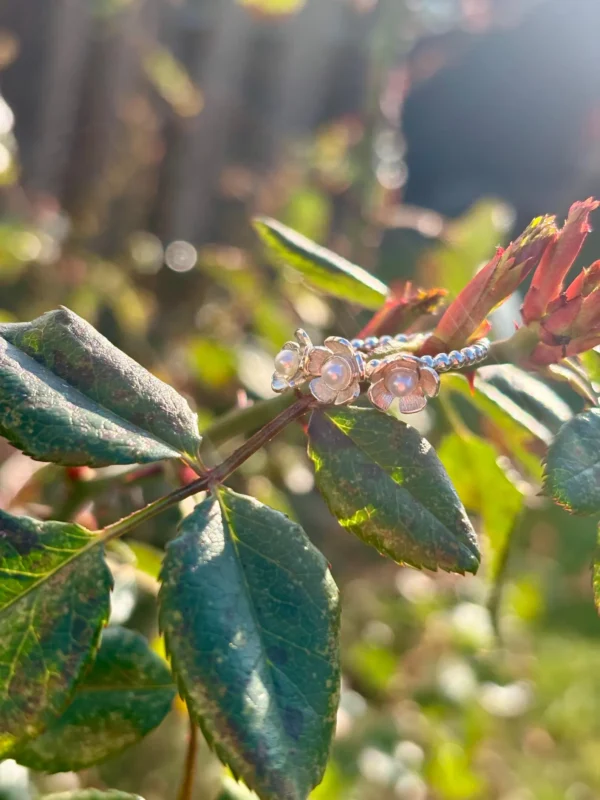 Ring silber - Perlenblüte Größe 55 – Bild 7