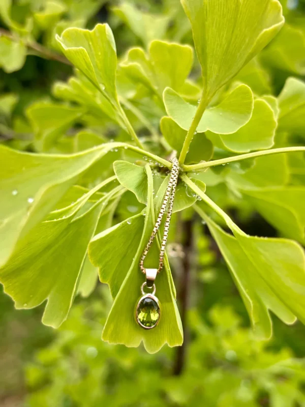 Kette mit Anhänger - gelbgold Peridot – Bild 6