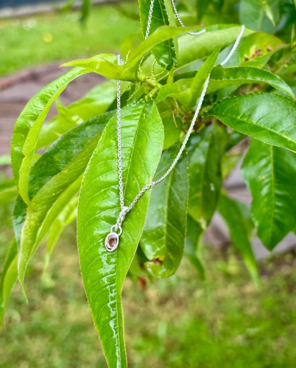 Kette mit Anhänger - silber Turmalin – Bild 2