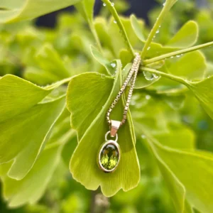 Kette mit Anhänger - gelbgold Peridot