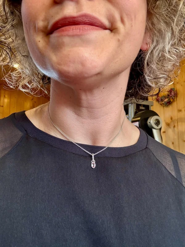 Kette mit Anhänger - silber Turmalin – Bild 3
