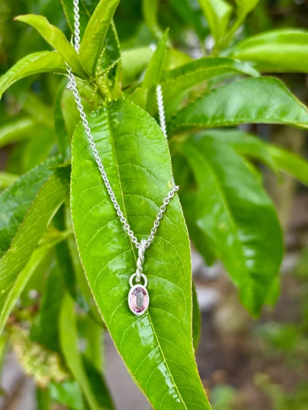 Kette mit Anhänger - silber Turmalin – Bild 4
