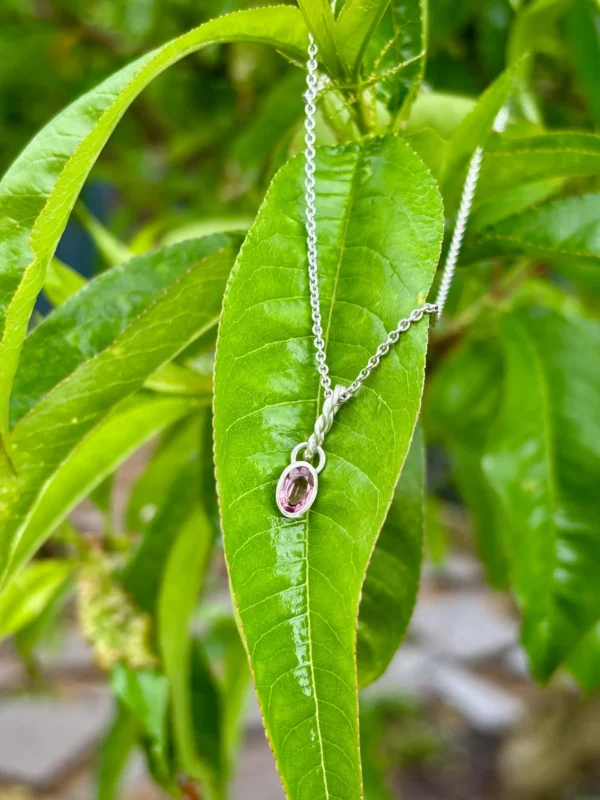 Kette mit Anhänger - silber Turmalin – Bild 5