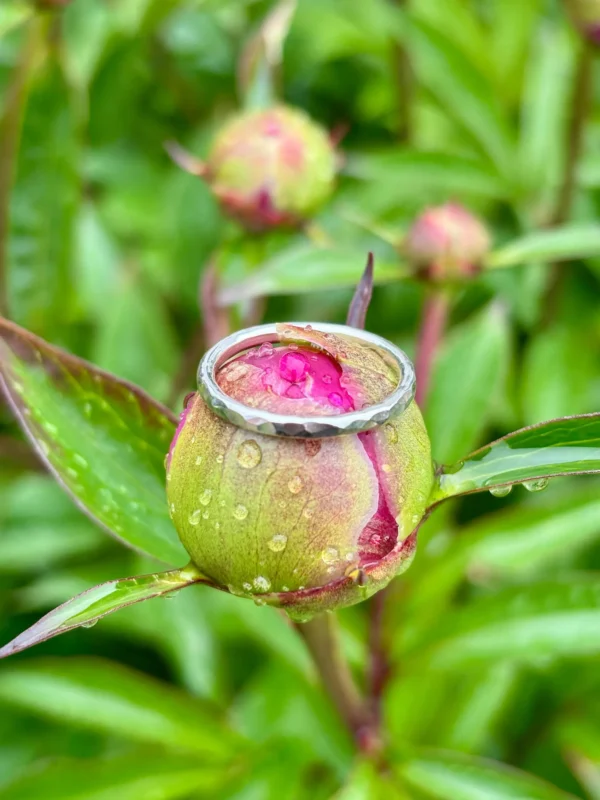 Ring silber - Hammerschlag – Bild 2