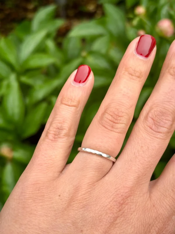 Ring silber - Hammerschlag – Bild 3
