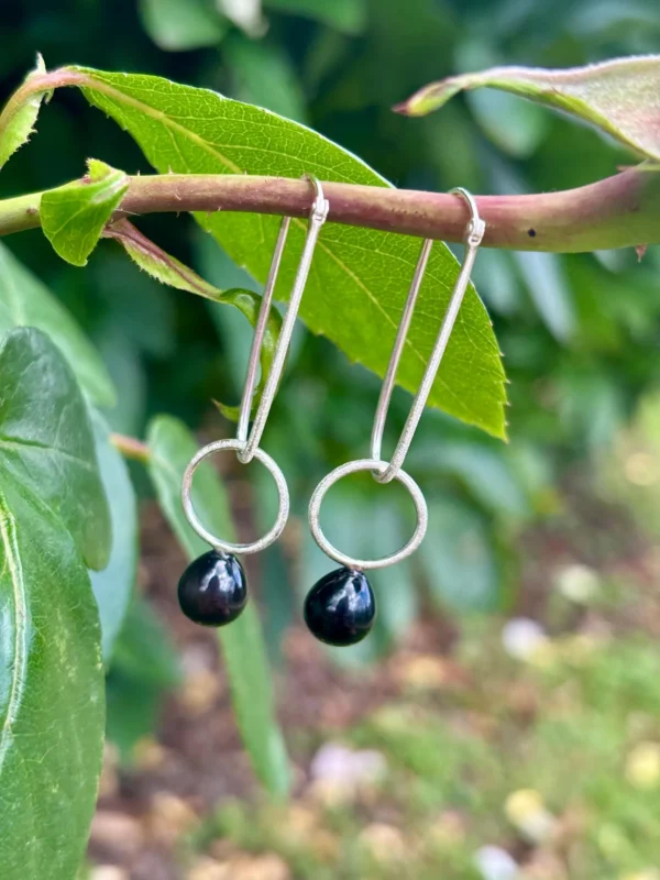 Creole silber - schwarz Onyx – Bild 3
