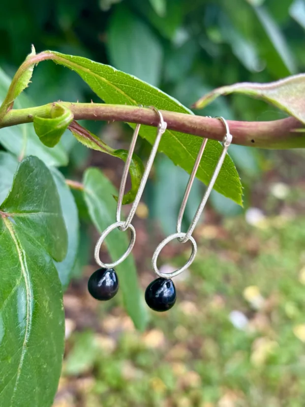 Creole silber - schwarz Onyx – Bild 4