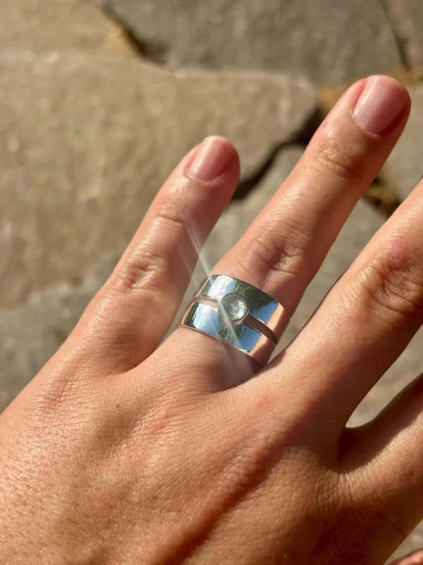 Ring silber - Aquamarin Größe 59 – Bild 5
