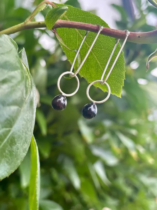 Creole silber - schwarz Onyx – Bild 5