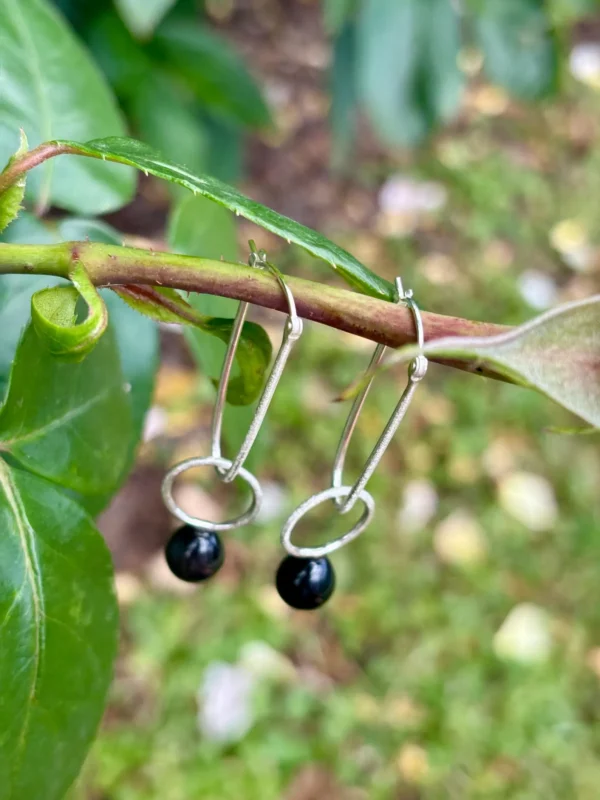 Creole silber - schwarz Onyx – Bild 6