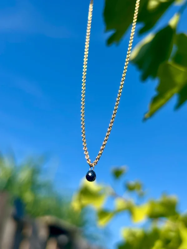 Kette mit Anhänger - gelbgold Diamant schwarz – Bild 4