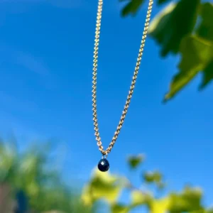 Kette mit Anhänger - gelbgold Diamant schwarz