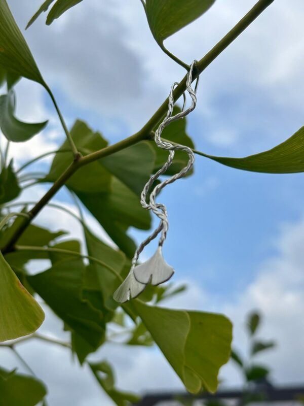 Ohrhaken silber - Ginkgoblatt – Bild 5