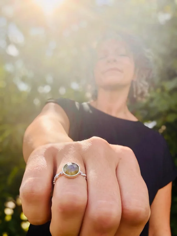 Ring silber - Labradorit Größe 56 – Bild 7