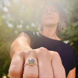 Ring silber - Labradorit Größe 56