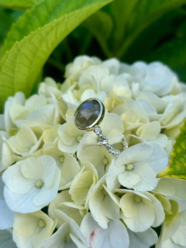 Ring silber - Labradorit Größe 56 – Bild 6