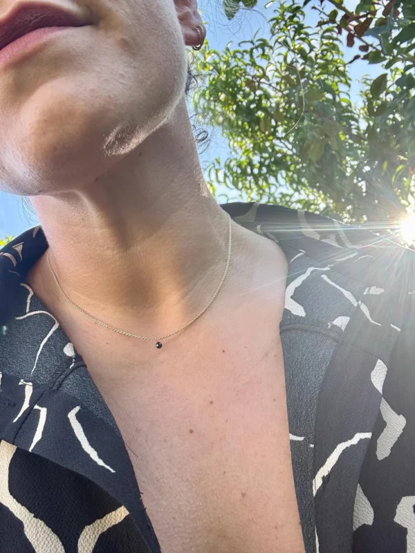 Kette mit Anhänger - gelbgold Diamant schwarz – Bild 8