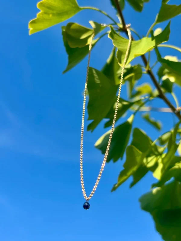 Kette mit Anhänger - gelbgold Diamant schwarz – Bild 9