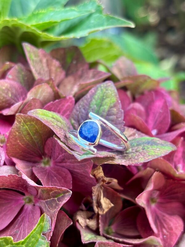 Ring silber - Saphir Größe 58 – Bild 3