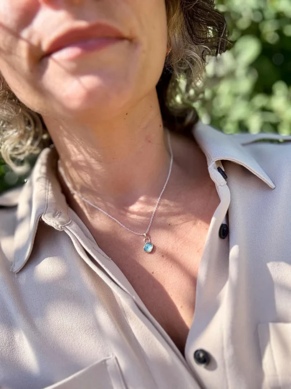 Kette mit Anhänger - silber Kyanite – Bild 4