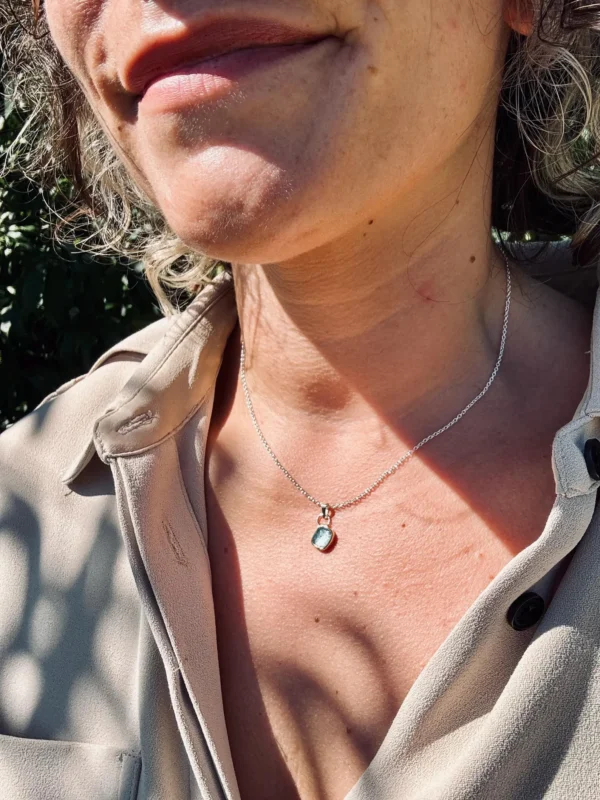 Kette mit Anhänger - silber Kyanite – Bild 5