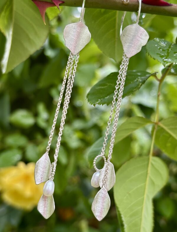 Ohrstecker silber - Süßwasserzuchtperle Rose