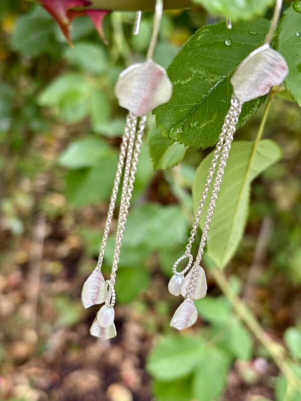 Ohrstecker silber - Süßwasserzuchtperle Rose – Bild 2