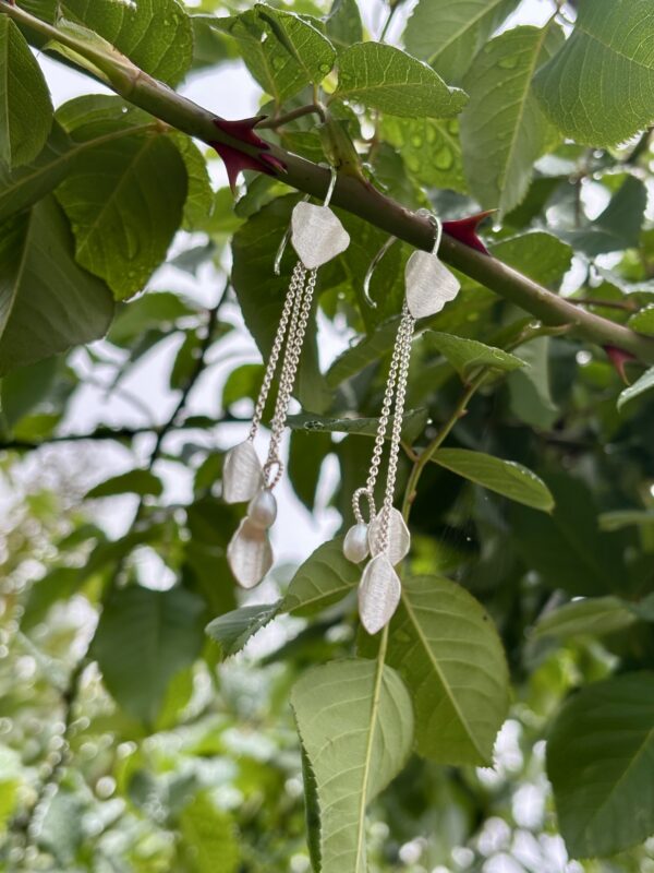 Ohrstecker silber - Süßwasserzuchtperle Rose – Bild 5